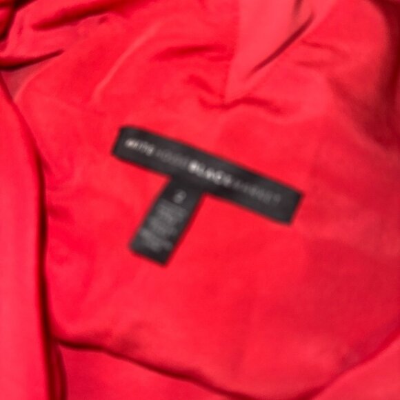 Who What Wear Small Linen Blend Sundress Red White Floral Lace Up Front Midi - Picture 3 of 3